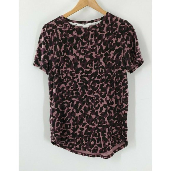 PINK VS Women's Purple Cheetah Print Sleepwear‎ T-Shirt Size M - Picture 1 of 4